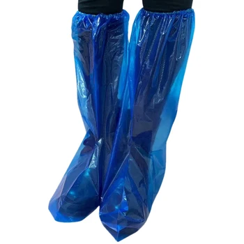 10 Pares Impermeável Grossa De Plástico Descartável Sapato Chuva Cobre De Alta-Superior Anti-Derrapante Para Mulheres, Homens