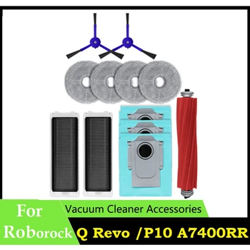 12PCS Para Roborock Q Revo P10 A7400RR Aspiradores Robô Aspirador de Acessórios Principal Escova Lateral Filtro Hepa Mop Panos de Saco de Pó