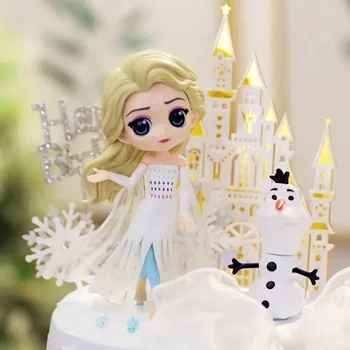 15cm Disney Congelados Rainha Princesa Elsa Modelo Figura Brinquedos Bolo Presentes Casa Decoração Presentes de Aniversário