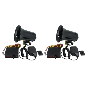 2X de 12V de Polícia de alto-Falante da Sirene 3 sons de Ajuste do Volume de Veículos Chifre Com Microfone Altifalante de Emergência Eletrônico