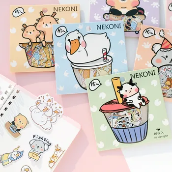 30 peças/Set Bonito Giraffee Koala Festa dos Animais Adesivos de Scrapbook DIY Cartoon coreano Autocolante papel de carta