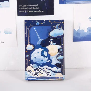 30 peças/Set Quarenta e quatro Moonsets Série de Postais INS Estilo Oca Cartões de Mensagem do Cartão Presente de Aniversário Cartão