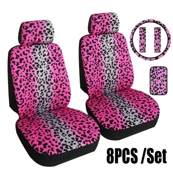 3D Pink Leopard Impressão Tipo de Carro Tampas do Assento Almofada Quatro Estações Universal Auto Assento Dianteiro Tampa do Protetor de Almofada de Acessórios para carros