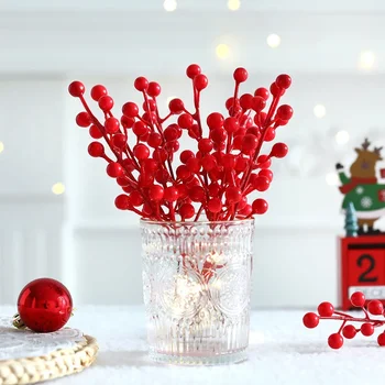 5/100pcs de Natal Artificial de frutas Vermelhas Buquê de Flores DIY Guirlanda de Natal Enfeite de Árvore de Pingente de Casa Nova o Ano De 2023 Natal Deco