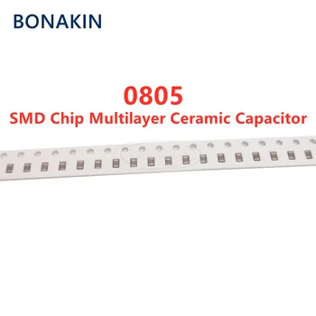 50PCS 0805 22NF 223K 50V 100V-250V 500V 10% X7R SMD Chip Capacitor Cerâmico Multilayer