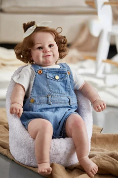 60CM Tamanho Enorme de Maddie Bebê Reborn da Criança Garota Popular Boneca com Enraizada Cabelo Castanho Suave Afago Corpo de Alta Qualidade Boneca