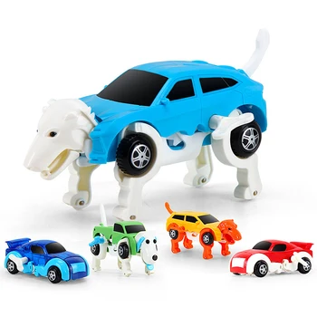 A Transformação De Uma Figura De Ação Cachorro De Brinquedo Carro Do Vento Cão Robô Brinquedos De Puxar Para Trás A Deformação Do Carro Clássico, Um Relógio De Brinquedo Para Os Meninos T081