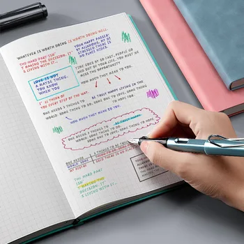 A5 Gridbook pintados à Mão Pintura PU Diário Notebook Grade em Branco Planejador Semanal Livro Simples Ins Engrossado Caderno de material Escolar