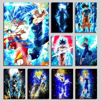 Anime Periférica Dragon Ball HD cartaz Lona Impressão Goku e Majin Buu Pintura de Parede de Imagem Art de Decoração de Casa de Fundo Presentes