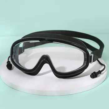 Anti-Nevoeiro Visão Ampla de Mergulho Óculos de Natação para Adultos Jovens Óculos de Natação com Tampões de ouvido