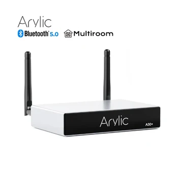 Arylic A30+ wi-Fi e Bluetooth 5.0 Amplificador de Potência de Áudio 30Wx2 de som hi-fi Wireless Amplificador de Áudio bluetooth receptor de áudio