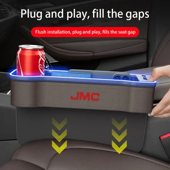 Assento de carro lacuna recarregável luz ambiente couro caixa de armazenamento Para JMC Embarque VIGUS5 VIGUS 3 de Captação de carro