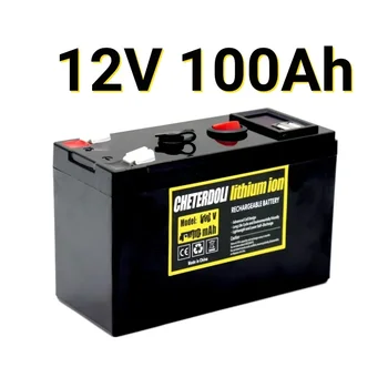 Bateria de 12V 100Ah 18650 Bateria de Lítio Recarregável por Energia Solar, Veículos Elétricos a Bateria+12.6v3A Carregador