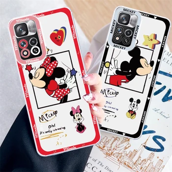 Bonito de Minnie do Mickey de Disney Transparente Caso de Telefone Para Redmi Nota 12 12 11 10 9 9T 9 9C 9A 12C 10C 10A A1 Pro 5G Olhos de Anjo