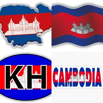 Camboja Onda Bandeira de Carro Adesivo de pára-choque de Automóvel Janela de Ajuste de Peças de Automóveis Coisas a Acessórios Moto Motocicleta Automóvel Adesivo