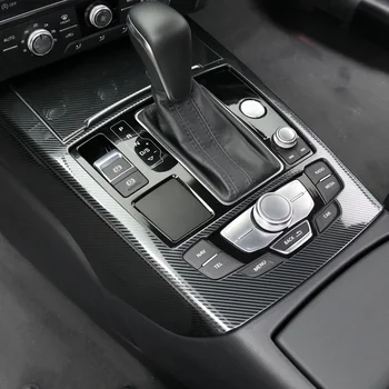 Carro Console De Mudança De Marcha No Painel Moldura Tampa Tiras De Guarnição Para Audi A6 C7 2012-2018 Acessórios De Decoração Em Fibra De Carbono Estilo De Cor