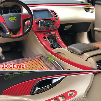 Carro-Estilo 3D/5D Fibra de Carbono Interior do Carro do Centro da Consola de Mudança de Cor de Molde Adesivo Decalques Para Buick Lacrosse 2009-2012