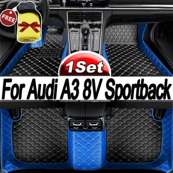 Carro Tapetes Para Audi A3 8V Sportback 2013~2019 Impermeável Tapete Anti Sujeira Almofada de Couro de Luxo Tapete Conjunto Completo de Acessórios do Carro de 2014