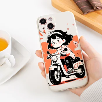 Cartoon Moto Girl Caso De Telefone Xiaomi Redmi A2 A1 Além De Casos De Macio Silicone Líquido Telefone Tampas De Volta Para Xiaomi Redmi A2