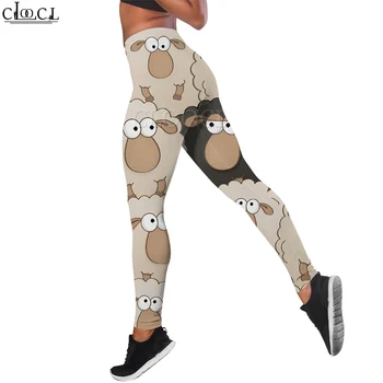 CLOOCL de Moda as Mulheres Legging Cartoon Ovelhas Padrão 3D Impresso Calças para mulheres Treino Push-Up Jogging Slim Legging