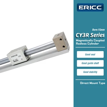 CY3R15 Série de Acoplamento Magnético Rodless Cilindro Directo Tipo de Montagem Diâmetro de 15 mm de curso 100-500mm
