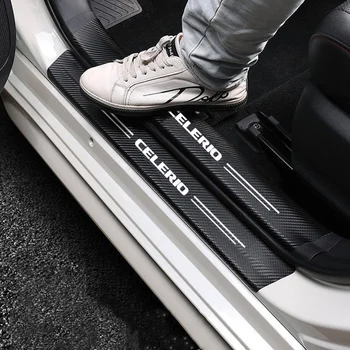 De Fibra De Carbono, Etiqueta Do Carro Porta Automática Tronco Faixa De Proteção Anti-Risco Impermeável Decalque Para Suzuki Celerio 2014-2020