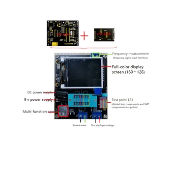 Display LCD GM328A Transistor Diodo Testador de Capacitância ESR de Tensão Medidor de Frequência PWM para o Gerador de Onda Quadrada Kit(Um)