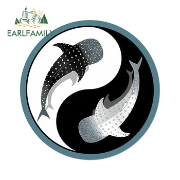EARLFAMILY 13cm x 13,0 cm para o Tubarão-Baleia Yin Yan Hippie Símbolo de Paz Adesivos de carros Personalidade Criativa Terra Animal Oceano Decalque
