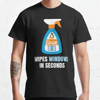 Engraçado novo Linux Windows Cleaner Clássica T-Shirt de Algodão T-Shirt S-3Xl Engraçado Shirts Para Mulheres Personalizado Aldult Adolescente Unisex