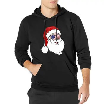 Engraçado Papai Noel Essentials Hoodies Outono Vintage Patriótica Hipster Street Wear Moletons Masculinos DIY Oversize Suéter com Capuz