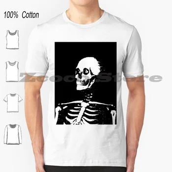 Esqueleto De T-Shirt 100% Algodão Confortável Humanos De Alta Qualidade, Esqueleto Crânio Pop Art Ossos