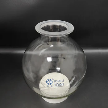 FAPE Única camada esférica de fundo redondo abrir reator de garrafa,Capacidade 10000mL,150mm flange diâmetro externo,frasco de Reação
