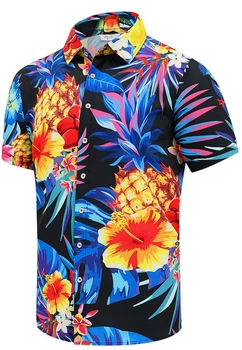 Homens de Verão, Camisa Havaiana de grandes dimensões de Impressão 3D Casual Streetwear Tops Padrão Floral Y2k Luxo de Vestuário, Roupas de grife