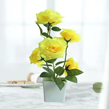 Imitação Vaso De Flores Eterna Impermeável Moderno Vaso De Flor Rosa Simulação De Bonsai Falso Vaso De Plantas Decoração Do Ambiente De Trabalho