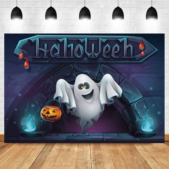 Laeacco Feliz Festa de Halloween Horror Fantasma de Jack-o-lantern Aniversário pano de Fundo Fotográfico Foto de plano de Fundo Para a Foto Studio