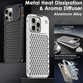 Liga de alumínio Caso do iPhone Anti-risco Total do Corpo, Tampa Protetora de Metal de Resfriamento de Telefone de Caso para o iPhone, 15 de 15 Mais 15Pro 15P V5U1