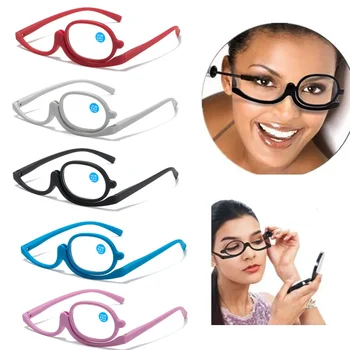 Lupas de Giro Maquiagem Óculos de Leitura Anti Luz Azul Make-up com presbiopia Óculos de Dioptria +1.0 +1.5 +2.0 A +4.0
