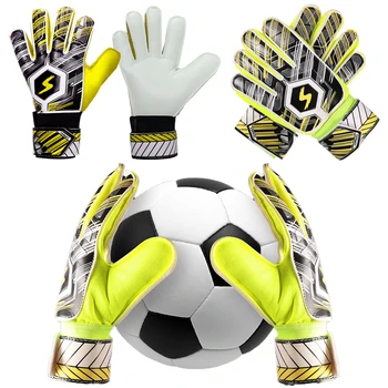 Luvas de goleiro de Futebol Profissional Luvas de Goleiro Engrossado Respirável para Crianças Adultos Adolescentes Cheio de Dedo de Luva de Futebol