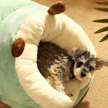 MADDEN Quente Pequeno Canil de Cama Respirável Casa de Cachorro Bonito Chinelos de quarto em Forma de Cão Cama de Gato Dormir Saco Dobrável Lavável animal de Estimação da Casa