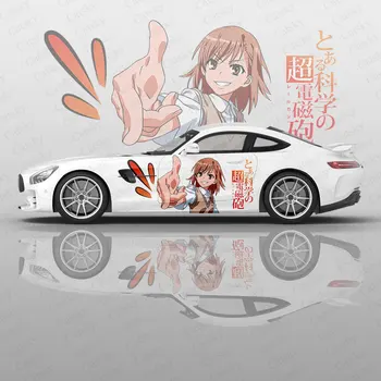 Misaka Mikoto anime Carro Adesivos Personalizados em Vinil Lado Gráficos Modificados Carro de Corrida Acessórios do Pacote de Carro Decalques Adesivos