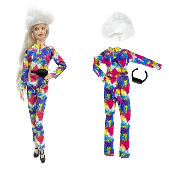 NK 1 Conjunto de Menina Boneca Moto esportiva Acessórios de Vestuário: Chapéu Branco+Colorido Esportes Body+cor-de-Rosa Waistpack Para a Boneca Barbie DIY BRINQUEDO