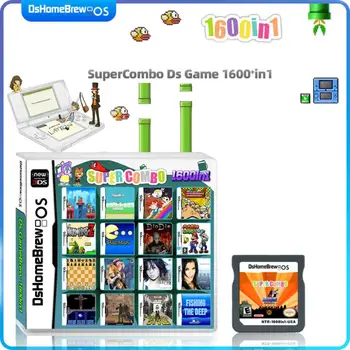 Novo Jogo de Ds Cartucho de Vídeo Game Console Cartão de DsHomeBrew OS SuperCombo 1600+ 1 Versão em inglês Coleção de Brinquedos de Presente