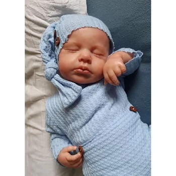 NPK 49cm Recém-nascido Bebê Boneca Reborn Loulou Macio, Fofinho Corpo Realistas em 3D Pele com Veias Visíveis Artesanal de Alta Qualidade Boneca