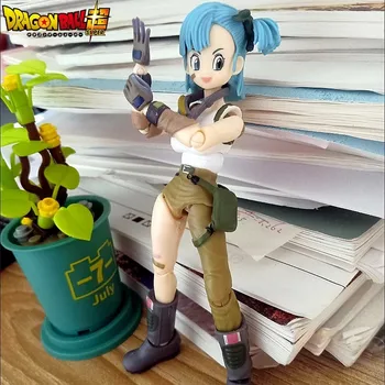 O Anime Dragon Ball Bulma Figura de Ação do MFG Série SHF Soldado Acessórios de PVC Estátua Boneca Colecionável Modelo de Brinquedo Para as Crianças de Presente