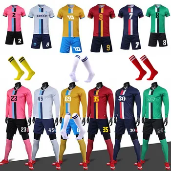 Os homens do Futebol Survetement ternos 2020 Atleta de Futebol Jersey Conjunto de Kit de Uniforme de Treinamento da Equipe de Camisa de Treino de Roupas Meias de Almofadas de Shin