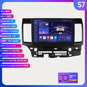 OSSURET Android para o Mitsubishi Lancer De 2008 para 2007 - 2013, auto-Rádio Multimédia Estéreo Leitor de Vídeo CARPLAY GPS 2 Din Antena 4G LTE