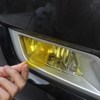 Para a Ford Ranger Wildtrak T7 T8 2015-2021 PVC Carro amarelo faróis de nevoeiro Dianteiros, luzes de filme adesivo de Guarnição de Acessórios para carros