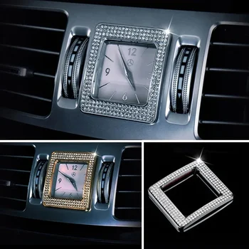 Para a Mercedes-Benz S E CLS Classe W221 W212 C218 Ouro Prateado Estilo Crystal Center Relógio Moldura Guarnição Tampa