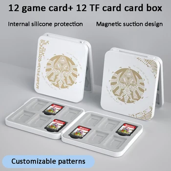 para a nintendo mudar de jogo caixa de cartão Magnético de Silicone embalagem de 12 NS jogo tampa do cartão titular de armazenamento para zelda mudar oled personalizável