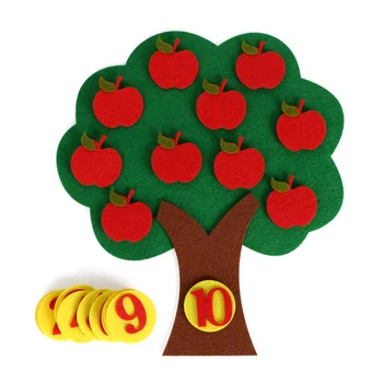 Para crianças, Quebra-cabeça feito a mão DIY Senti Brinquedo jardim de Infância de macieira de Correspondência Digital o Ensino de 1-10 Montessori Brinquedo Educativo